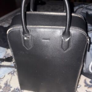Bally Black Leather Briefcase backpack